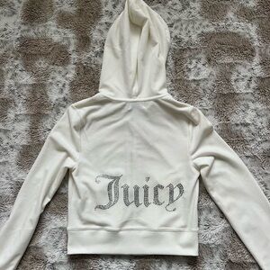 Juicy Couture signature Y2K bedazzled hoodie in White, women’s S.